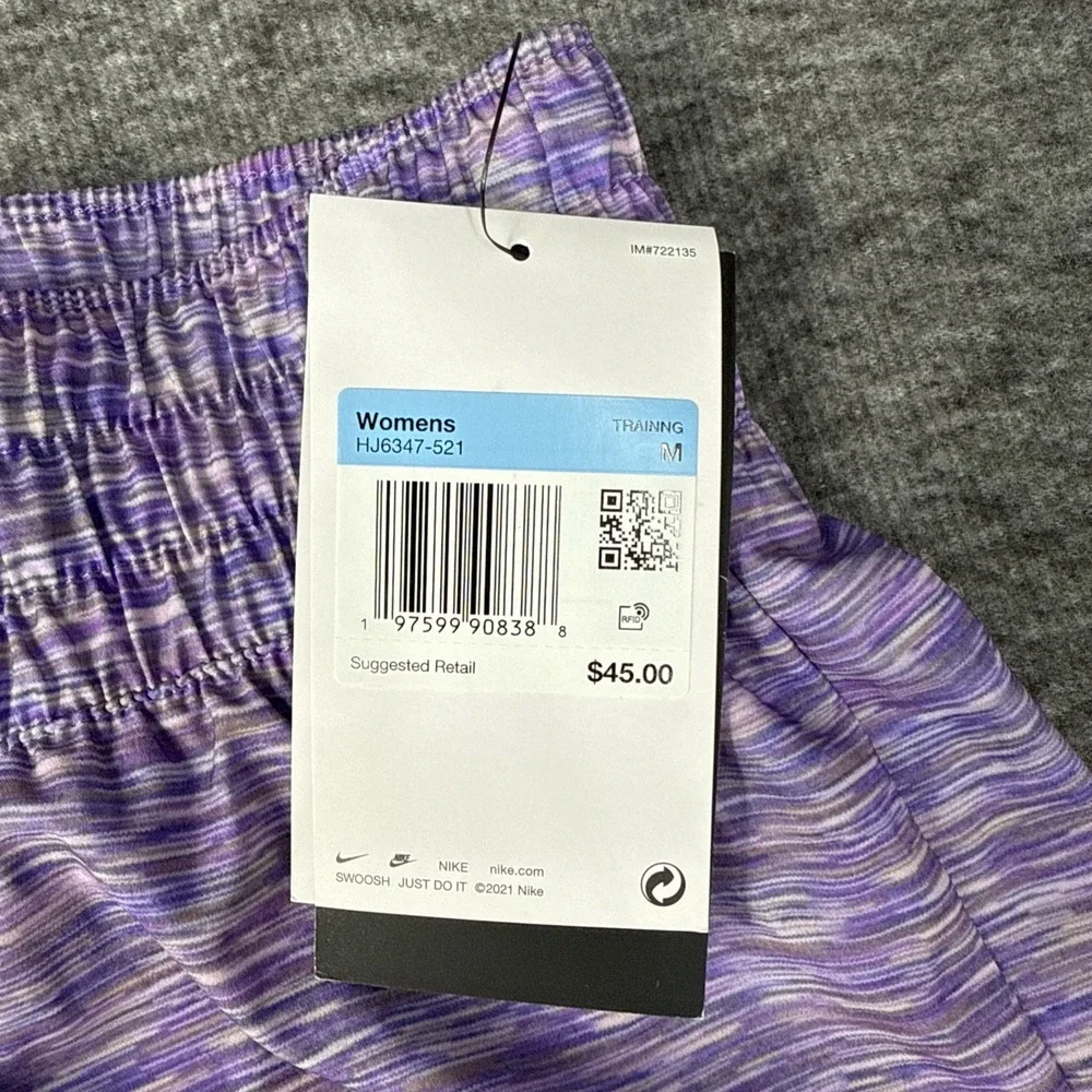 Nike Dri-FIT Athletic‎ Lined Shorts Womens Medium Purple Running Gym Lined NWT